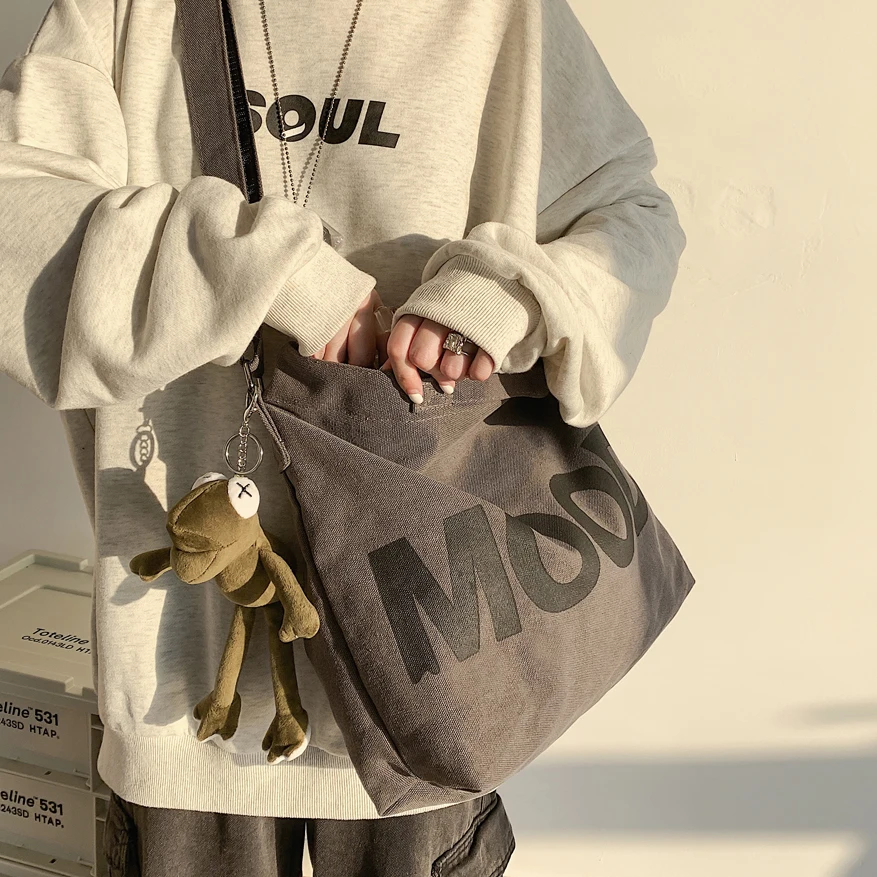 

UNIXINU Женская Холщовая Сумка через плечо, повседневные женские сумки через плечо для женщин 2023, трендовая Студенческая сумка-мессенджер для колледжа, подростков