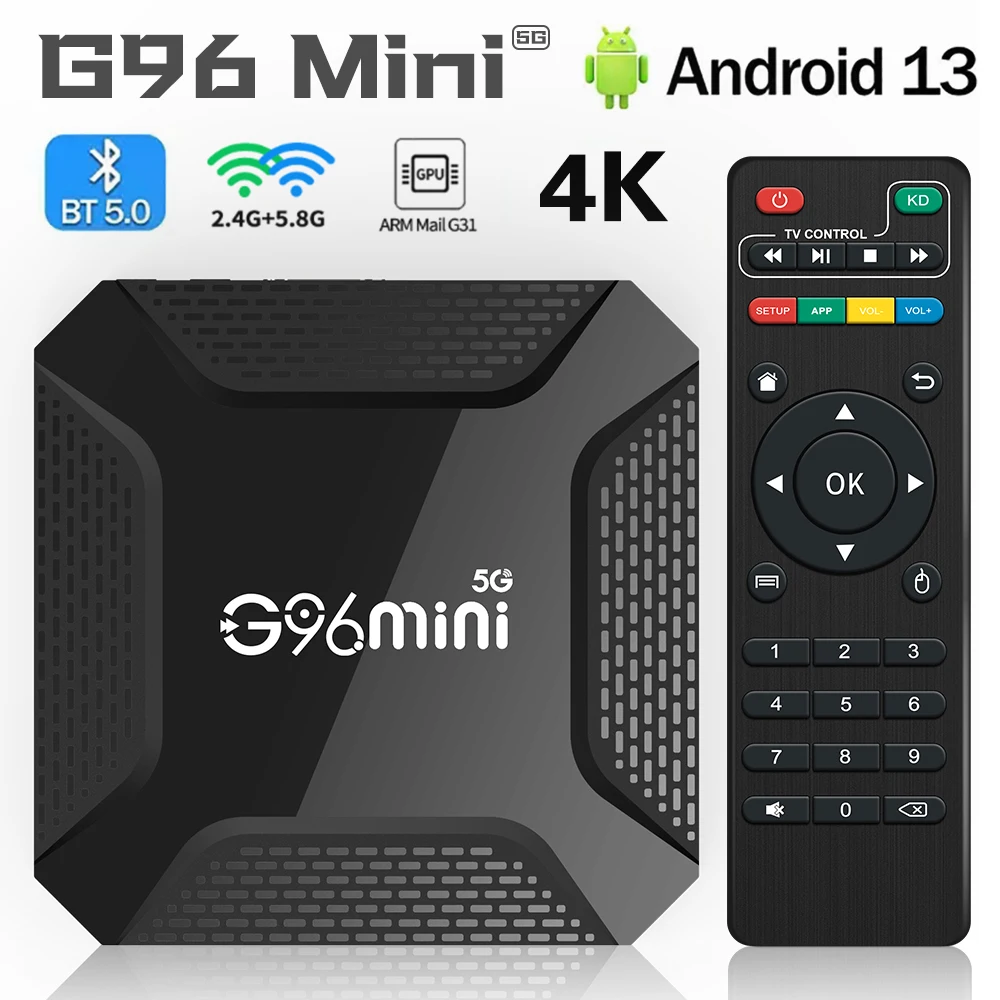 Ultra Hd 4k Android 13.0 Smart Tv Box G96 Mini Rk3228 Медиаплеер С Двумя Wi-fi Bt5.0 2 Гб/16 Гб Поддержка