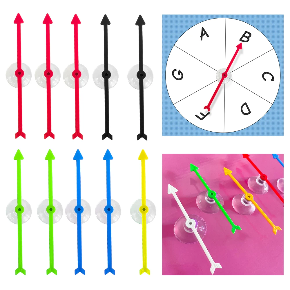 

5 Colors Game Spinner Plastic Arrow Spinners Suction Cup Board Arrow Toys for Party School Home Usingboard Spinner