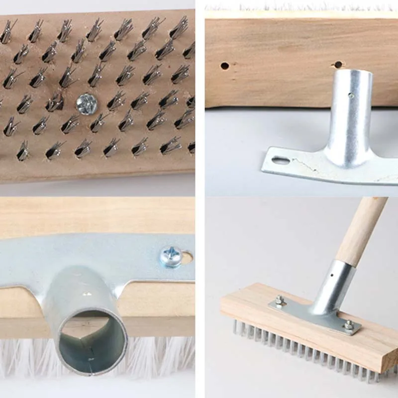 Промышленная щетка для пола из нержавеющей стали удаления ржавчины и мха.