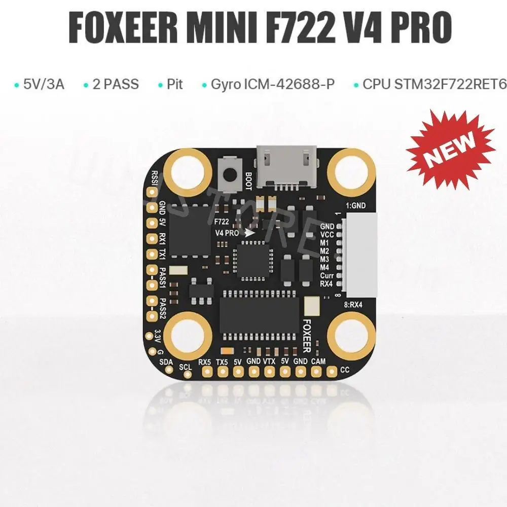 

Контроллер полета Foxeer Mini F722 V4 Pro, 20 х20 мм, для DJI /CADDX HD FPV гоночного дрона
