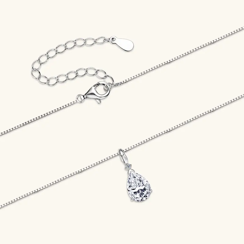 IOGOU Роскошное ожерелье с подвеской из муассанита 2CT 1 5CT 4CT грушевидной огранки для