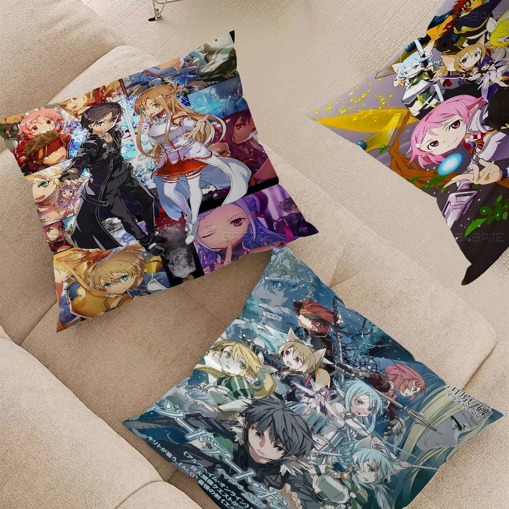 Аниме Sword Art Online Кирито Асуна Подушка Подарок Украшение Домашнего Офиса Спальня