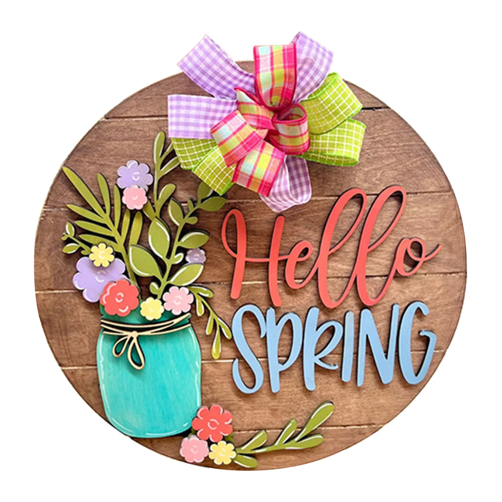 

Подвеска для деревянной входной двери с 3D эффектом «Hello Spring», 38 см