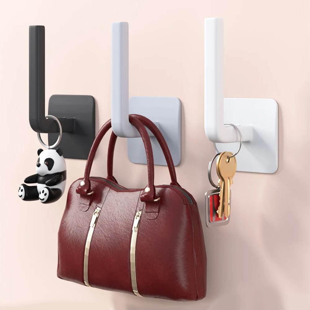 

L-shaped Hook Punch Free Hook Traceless Clothes Hook Durable Punching Free Moisture-proof Storage Rack Household Goods