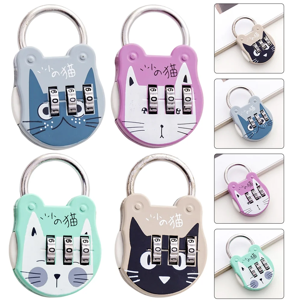 

Lock Locker Luggage Padlock Pad Lovely Ice Cream Travel Locking Resistant Wear Supplies Use Daily Compact Multi Convenient