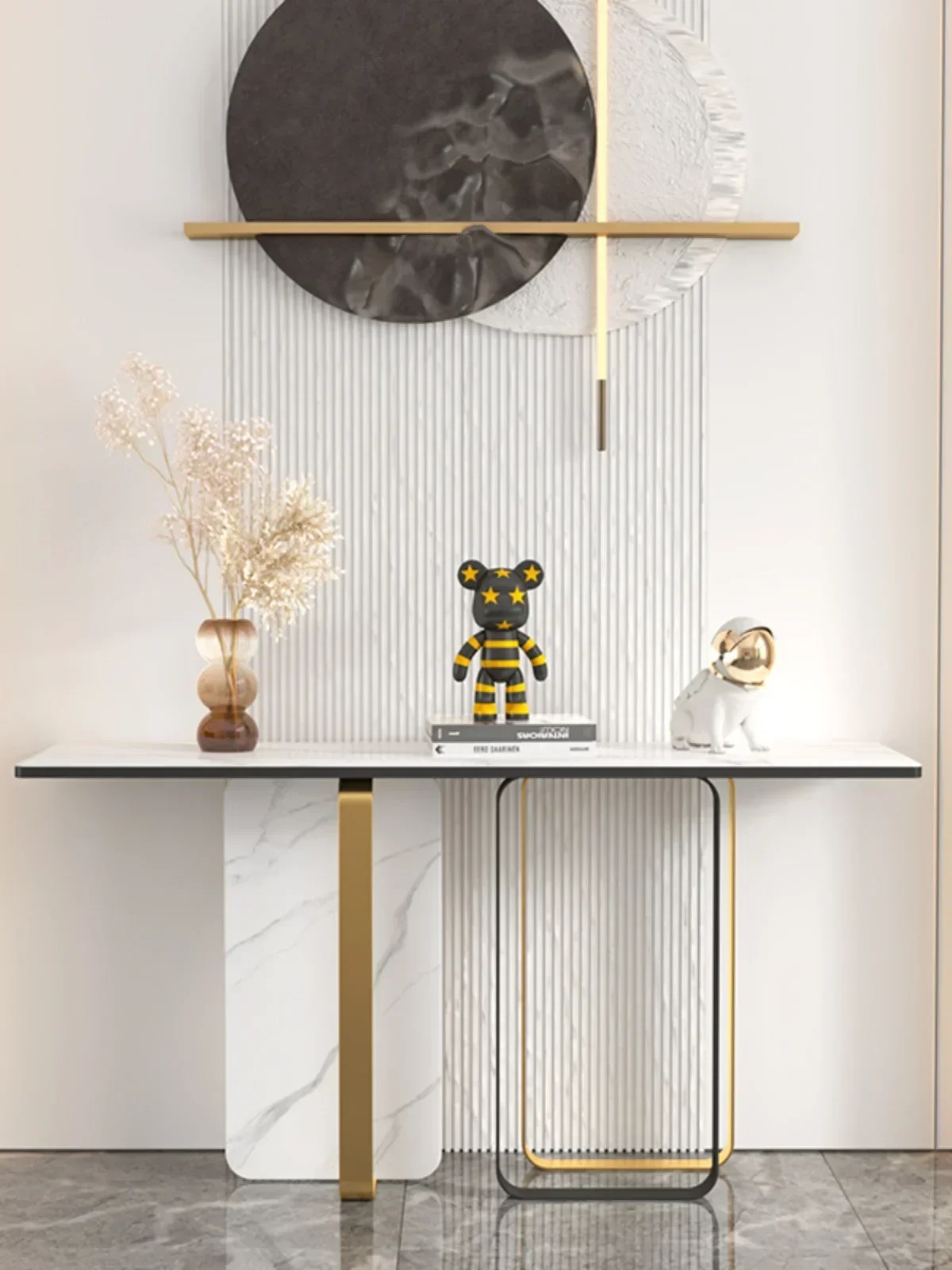 Мягкие роскошные мраморные каменные тарелки консольные столы гостиная вход шкаф