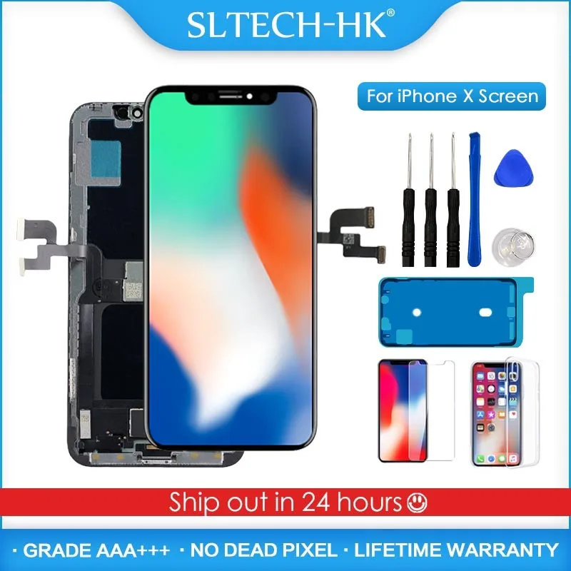 

AAA+++ LCD For iPhone X XR XS 11 Pro Max OLED Display With Touch Assembly For iPhone 6S 7 8 Plus Screen Replacement