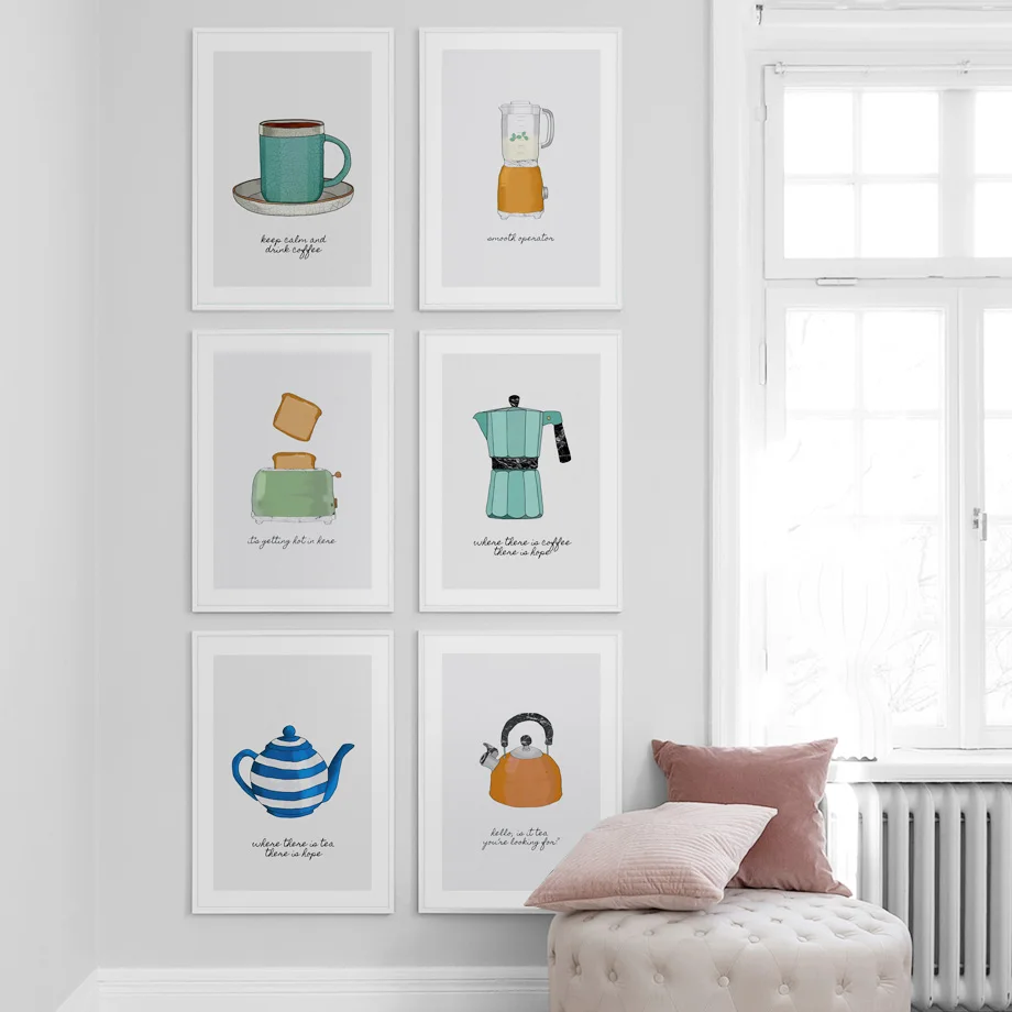Toaster Teapot Coffee Pot Kettle Blender Wall Art Canvas Painting Nordic Posters And Prints Wall Pictures For Kitchen Room Decor