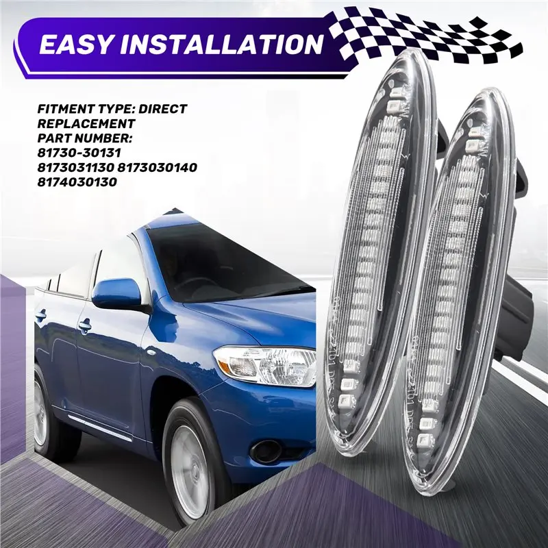 Фото Для Lexus IS250 IS350 SC430 Toyota MARK X REIZ CROWN UZZ40 Highlander 2 шт. светодиодных динамических боковых указателей поворота. №4