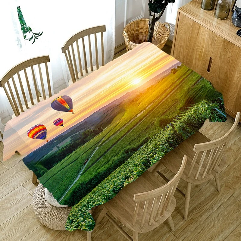 

Креативная модная скатерть с изображением природного красоты и воздушных шаров, свадебное украшение на день рождения, скатерть