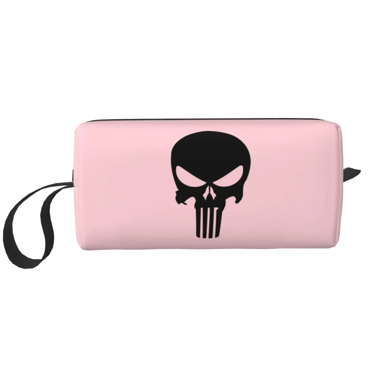 

Custom Punishers Skeleton Skull Toiletry Bag for Women Cosmetic Makeup Organizer Ladies Beauty Storage Dopp Kit Box