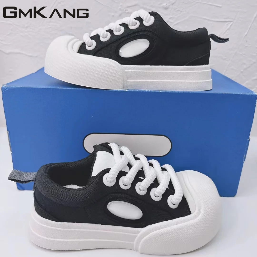 Spring New Thick Sole Casual Shoes Women Round Toe Lace Up Loafers Comfy Genuine Leather Flat Platform Shoes Female 2023