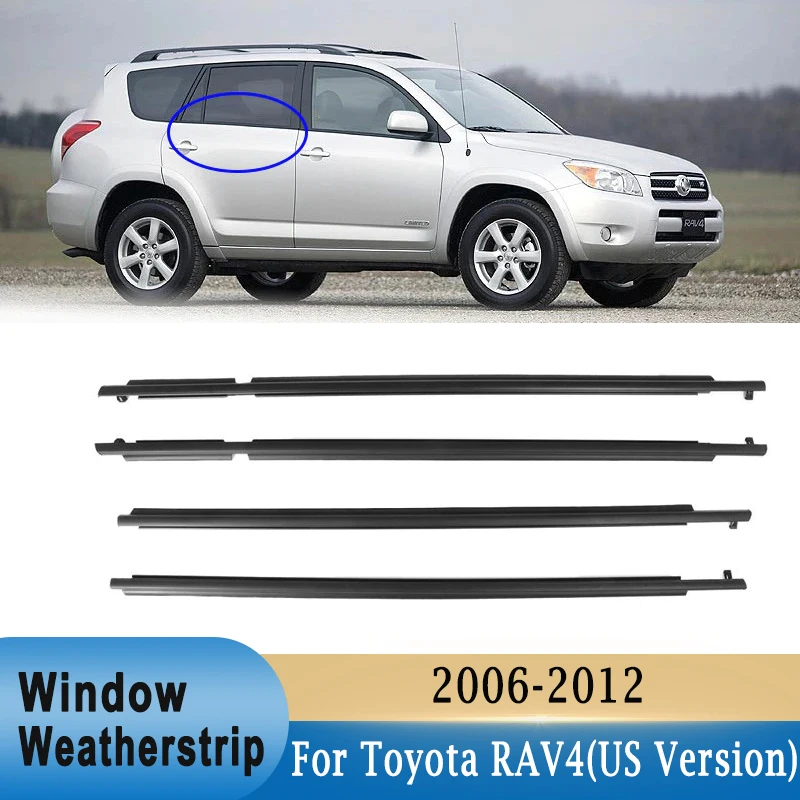 Für Toyota RAV4 2006-2008 (US Version) fenster Weathers Äußere Glas Gummi Streifen Gürtel Trim (Überprüfen Größe vor kauf)