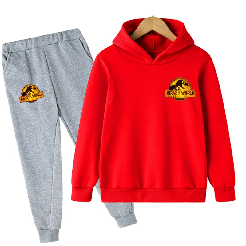 

Kids Jurassic World Dominion Pullover Hoodies Outfits Spring Autumn Long Sleeves Sweatshirts Long Pants Suits Casual Costume Set