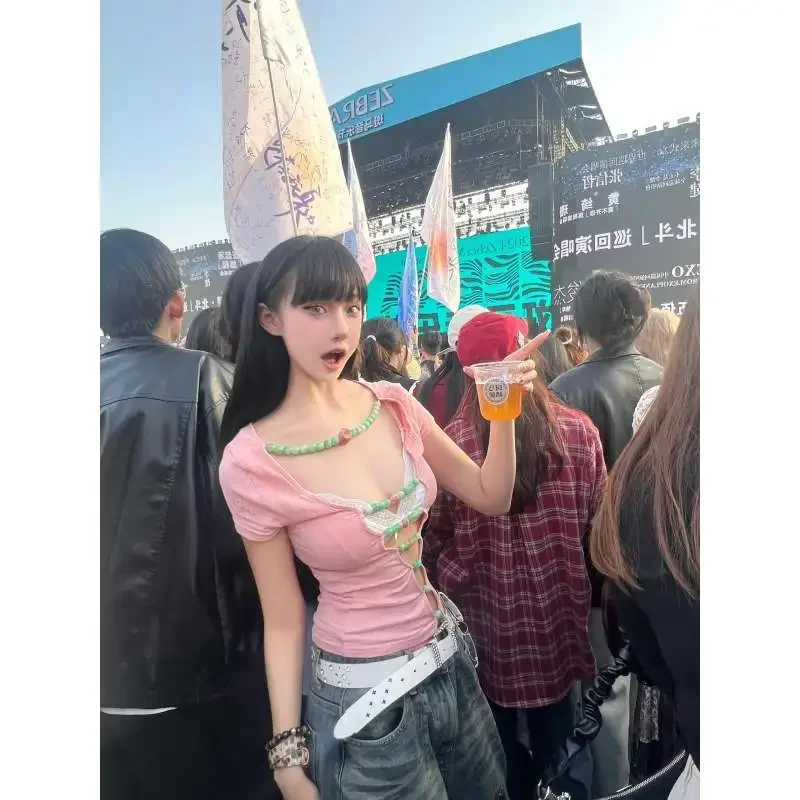 Новые футболки с открытой спиной в китайском стиле сексуальные укороченные топы