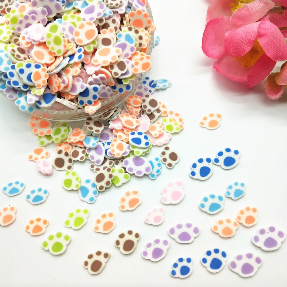 

20 г 5 мм полимерные глины с принтом лап для поделок своими руками пластиковые частицы грязи Klei разные цвета слизи наполнитель поставки