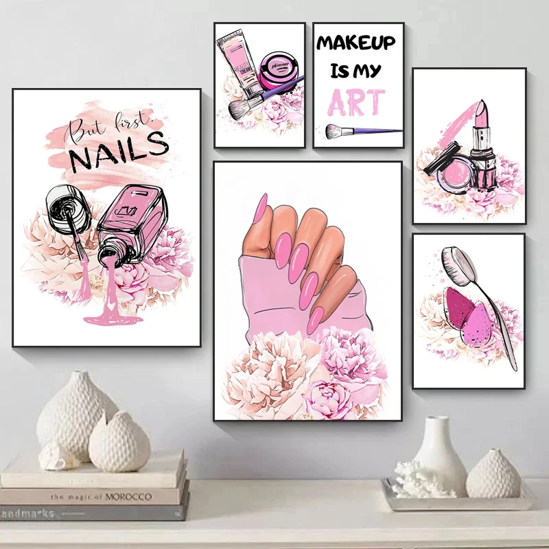 Современный скандинавский стиль холст с принтом постер роскошная помада