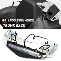 for honda goldwing 1800 gl1800 led 2021 2022 chrome trunk rack motorcycle rear trunk luggage rack led brake light automatic
