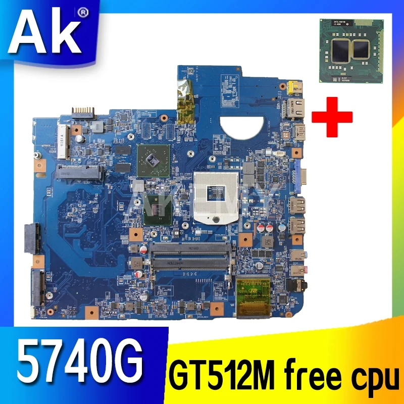 

Akemy For Acer aspire 5740G 5740 5740Z Laptop motherboard MBPMG01001 MB.PMG01.001 48.4GD01.01M HM55 DDR3 512MB GPU free cpu