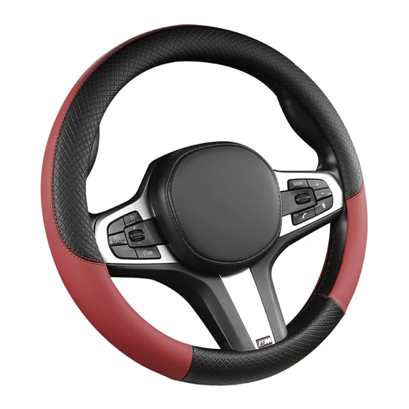 

Car Steering Wheel Cover Breathable Durable Anti-Fingerprint Leather Cover Car Accessories Comfortable Grip Car-styling