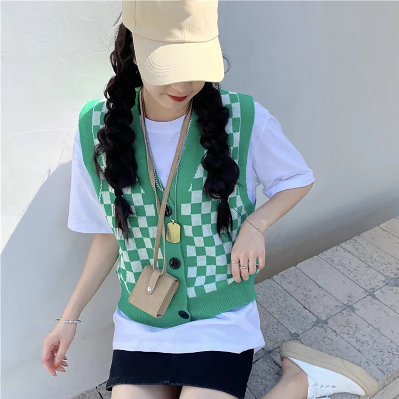 Винтажный кардиган в студенческом стиле свитер жилет для женщин свободный крой