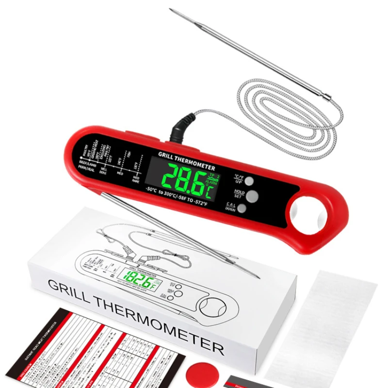 

Цифровой Кухонный Термометр, измеритель температуры пищи для мяса, духовки, барбекю, гриля, с щупом из нержавеющей стали