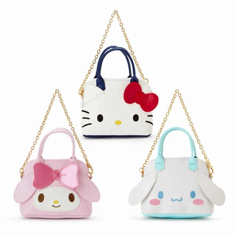 

New Sanrio Cinnamoroll Creative Cartoon PU Coin Purse Chain Hand Carry Mini Bag Coin Earphone Line Bus Card Storage Bag Gift