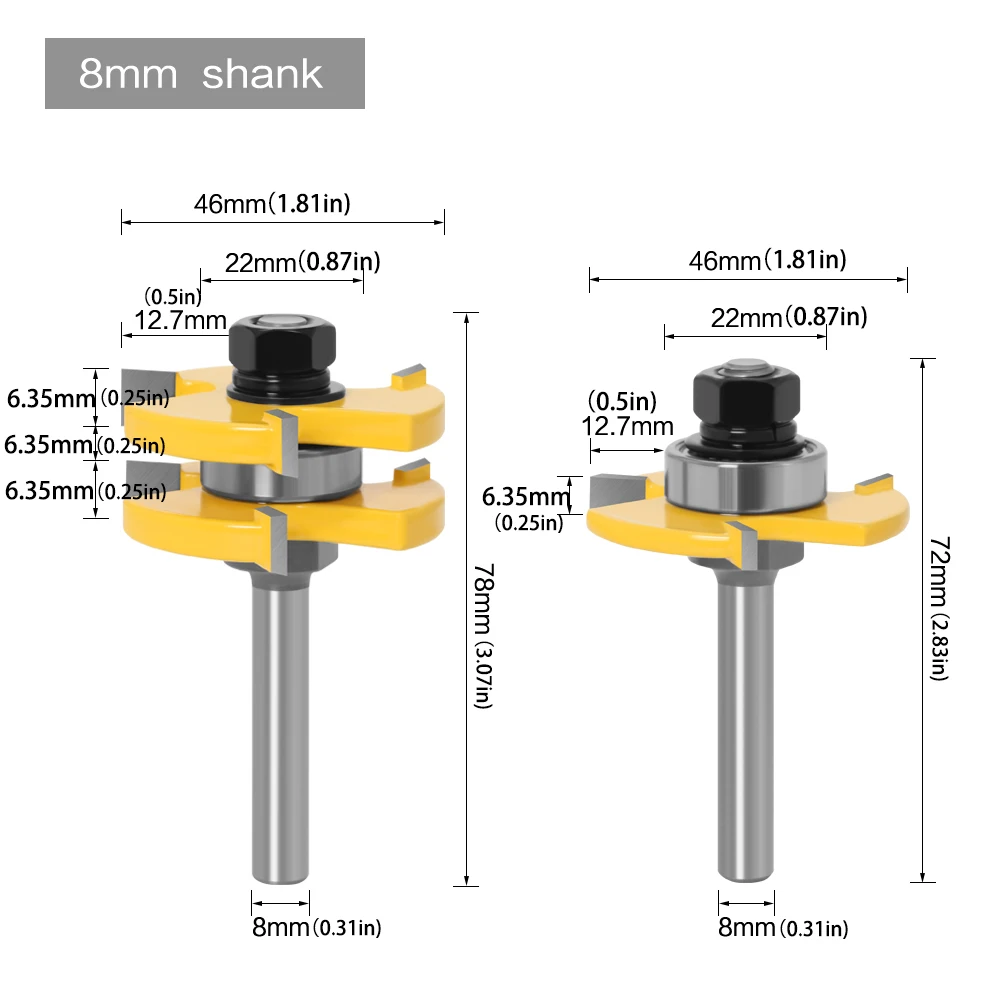 

Набор фрез с язычком и пазом JGZUI