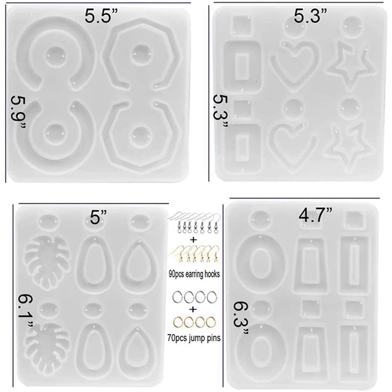 8PCS Earring Resin Molds,Jewelry Epoxy Resin Molds, For Women Girls DIY Earrings, Resin Jewelry, Pendant Craft