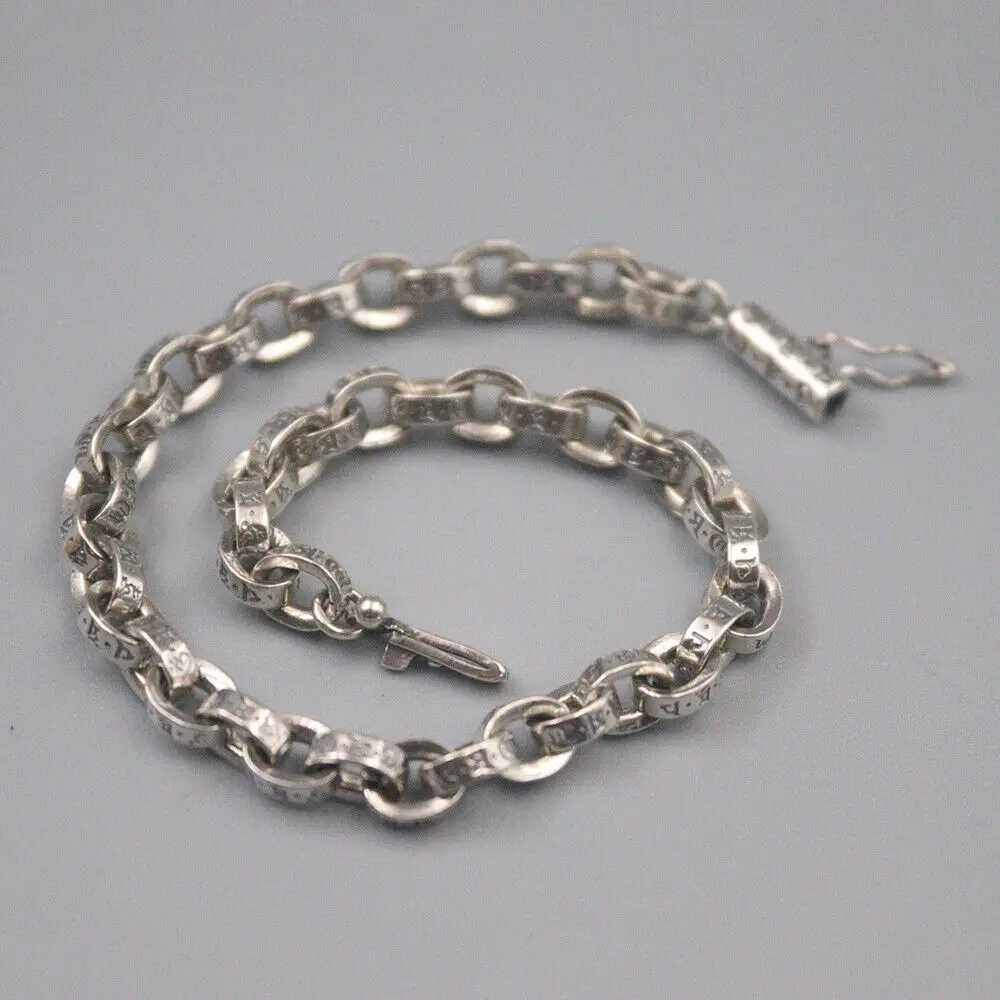 Новинка, овальный браслет-цепочка из серебра 5 мм буддистского плетения, 7,48 дюйма