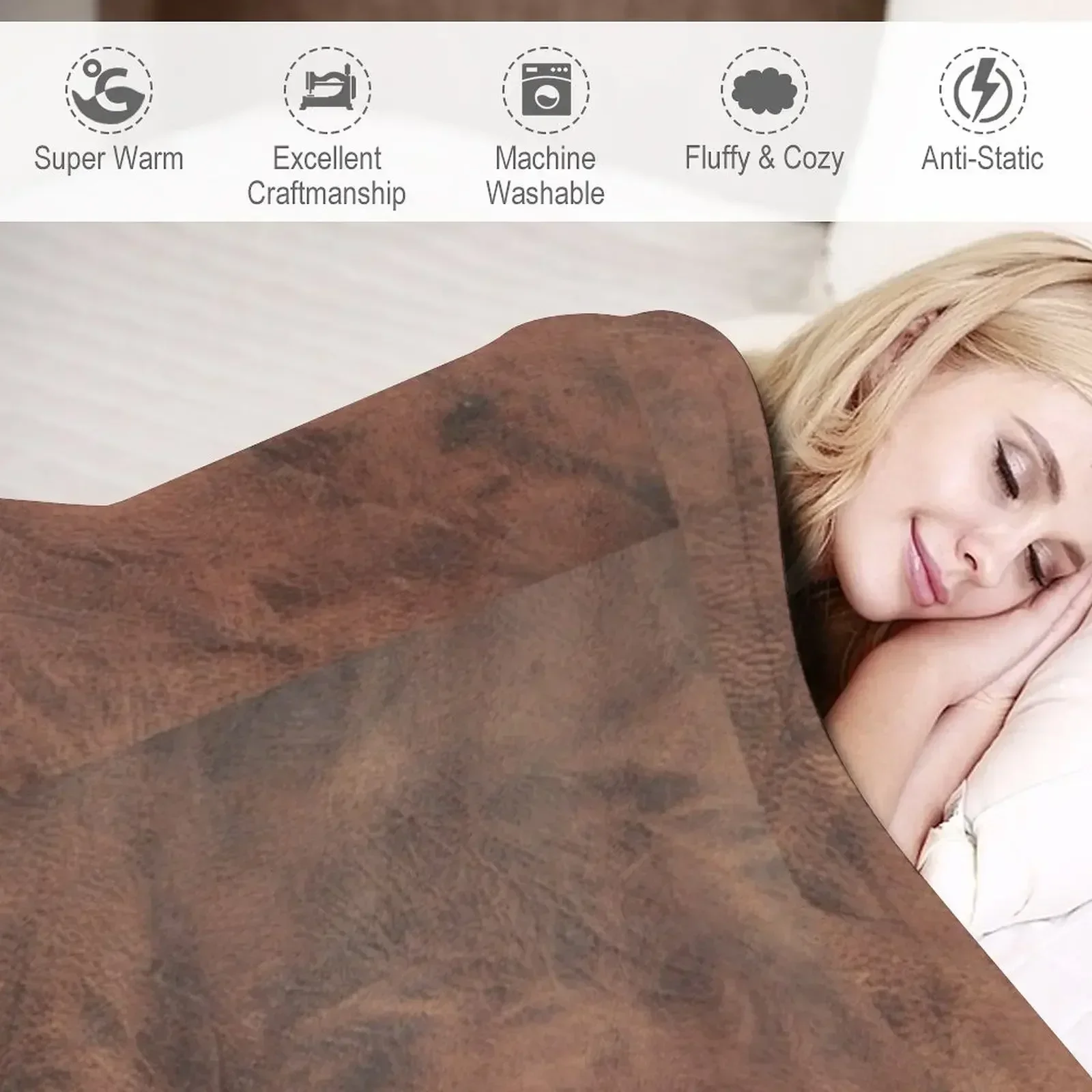 Светло-коричневая старая кожа | Этическое одеяло из воловьей кожи и косплей аниме