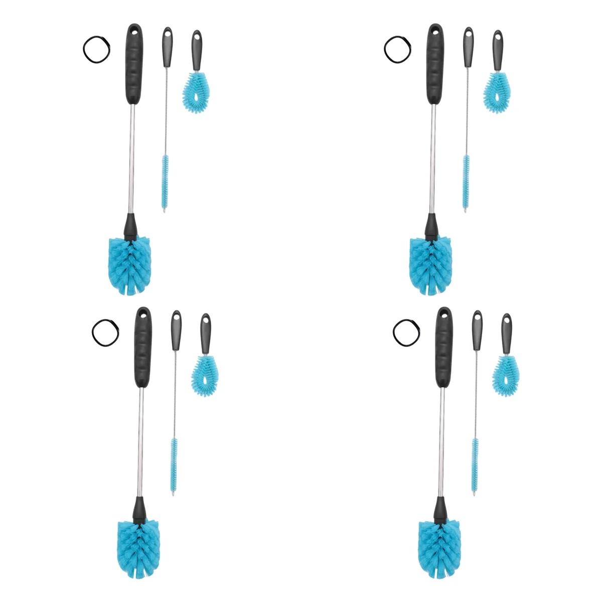 

4X Stainless Steel Water Bottle Cleaning Brush Set,Long Handle Bottle Cleaner Set, Built for Narrow Neck Bottles