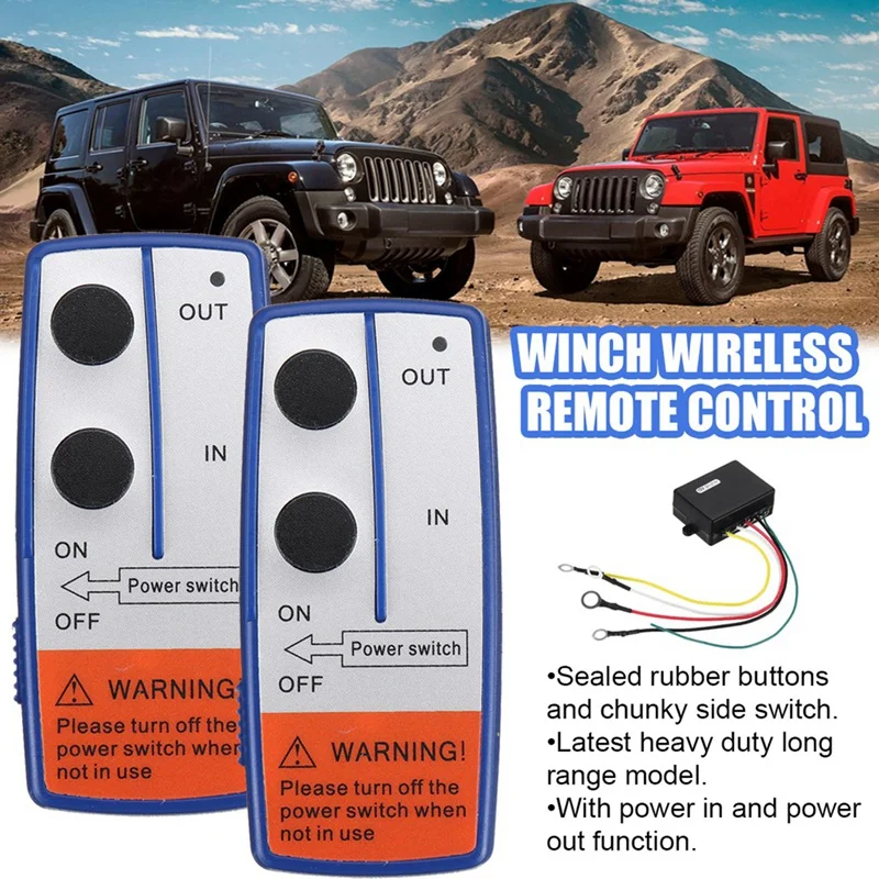 

100Ft Universal Car Wireless Winch Electric Remote Control Switch For Jeep Truck ATV SUV Vehicle Trailer