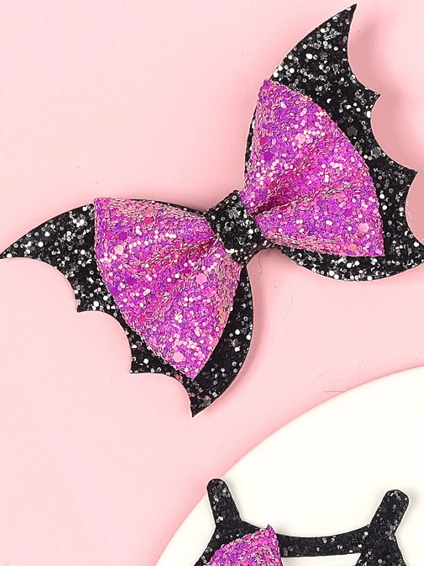 Цельные заколки для Хэллоуина волос с бантом и крыльями летучей мыши челки