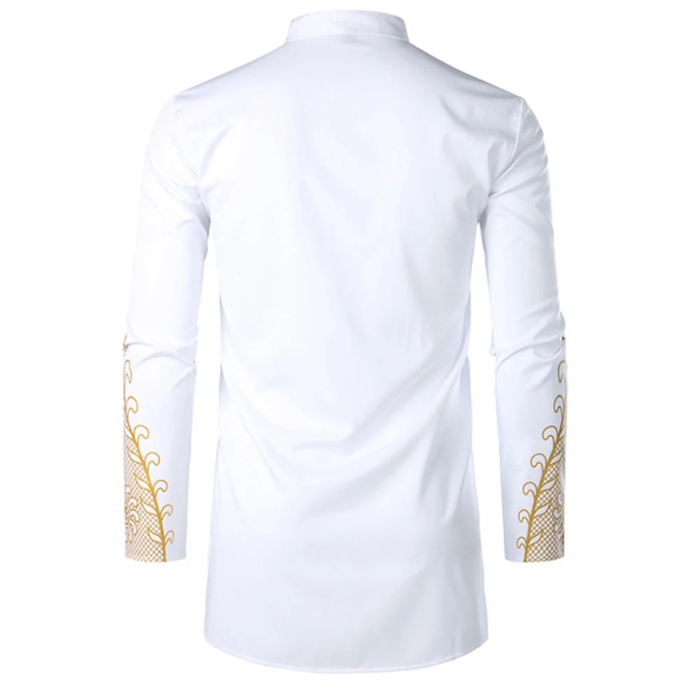 2022 Fashion Gilded Shirt Muslim Casual Pullover Long Shirt Style Robe