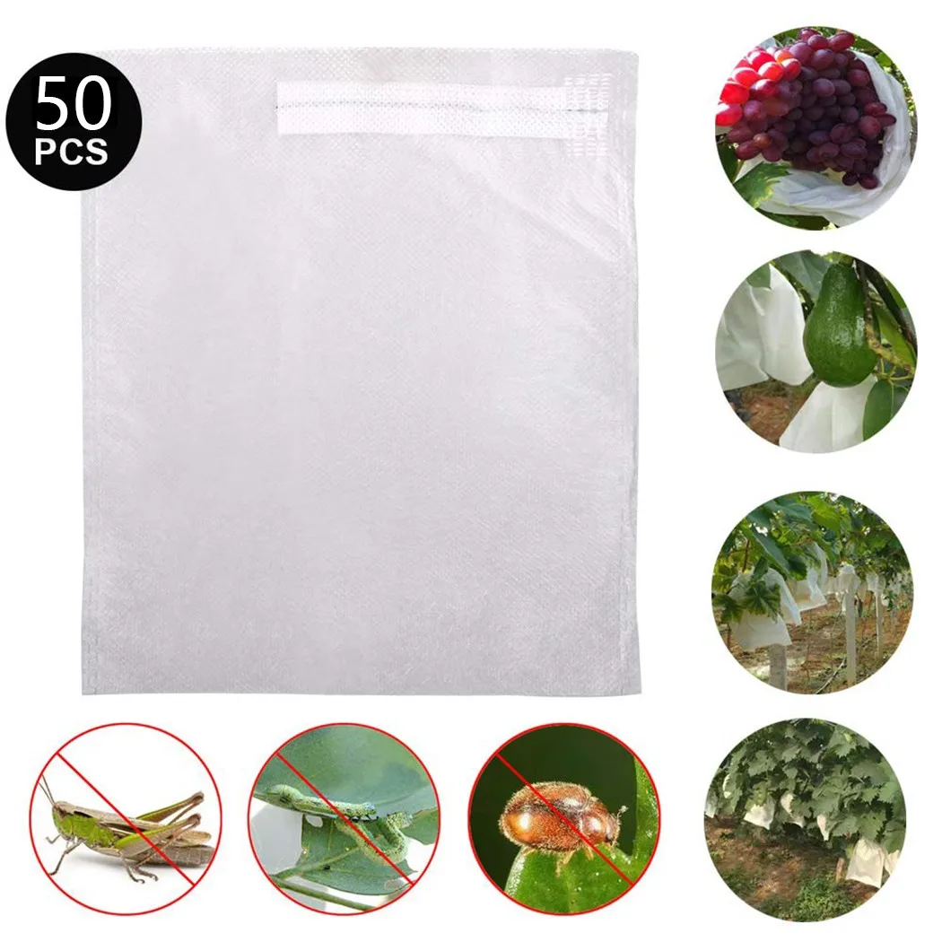 

50Pcs Grape Protect Bag Vegetable Fruit Net Against Mesh Bag Pouch Insect Kits Plant Protection Bags For Pest Control Anti-Bird