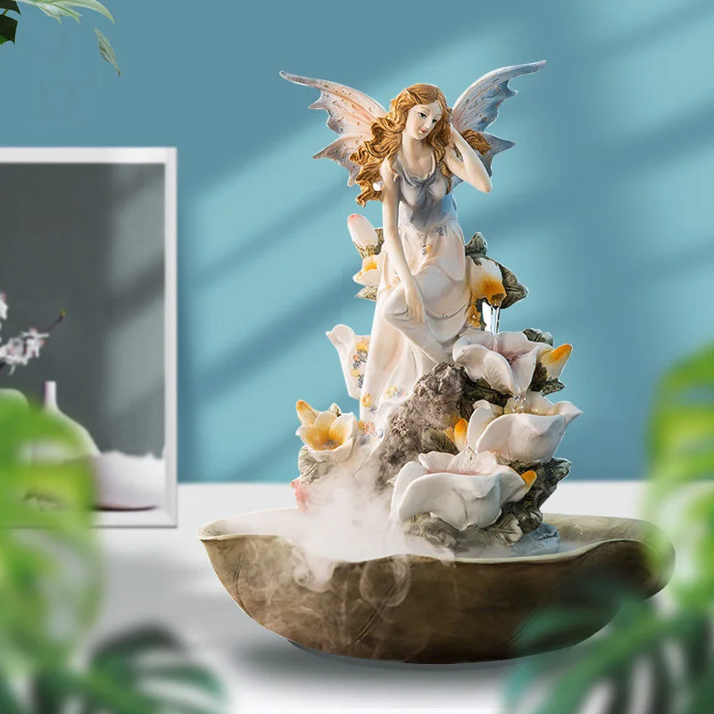 

Скандинавский милый ангел Сказочный полимерный водяной фонтан аксессуары для отеля клуба виллы Декор для дома гостиная скульптура ремесла