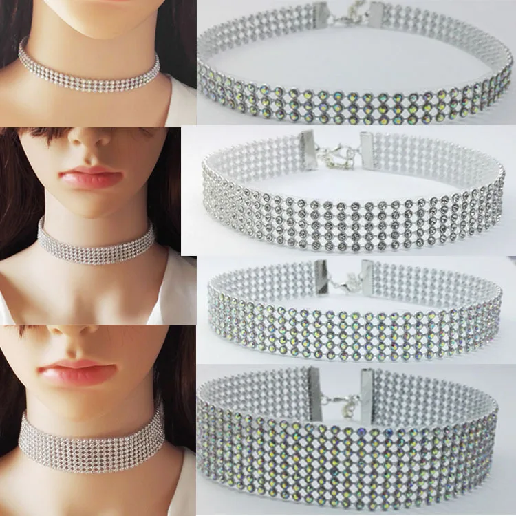 

Crystal Collar Choker Necklace For Ladies European Style Women Bundle Neck Element Necklace Fashion Rhinestone Choker Jewelry