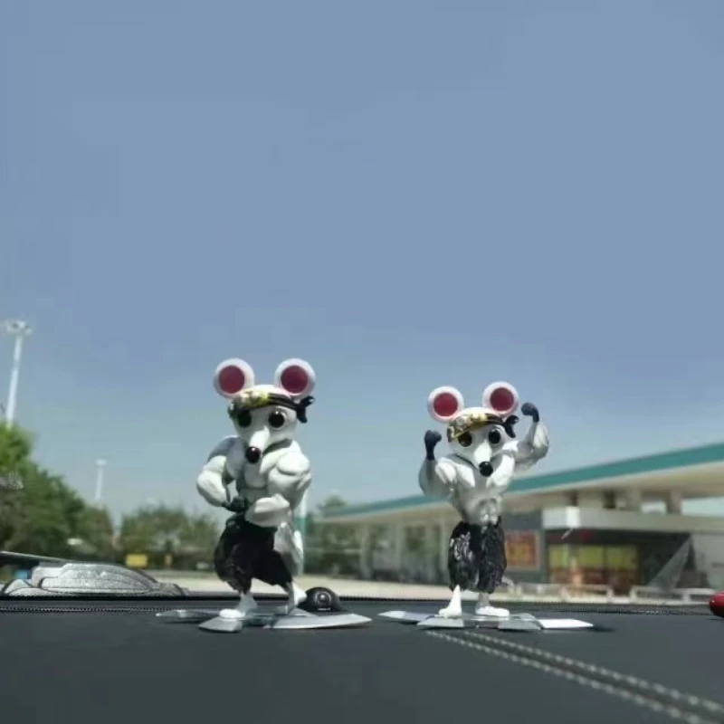 

8cm Anime Demon Slayer Muscle Mouse Action Figure Muscle Rat of Uzui Tengen PVC Collection Model Toys for Kids Gifts