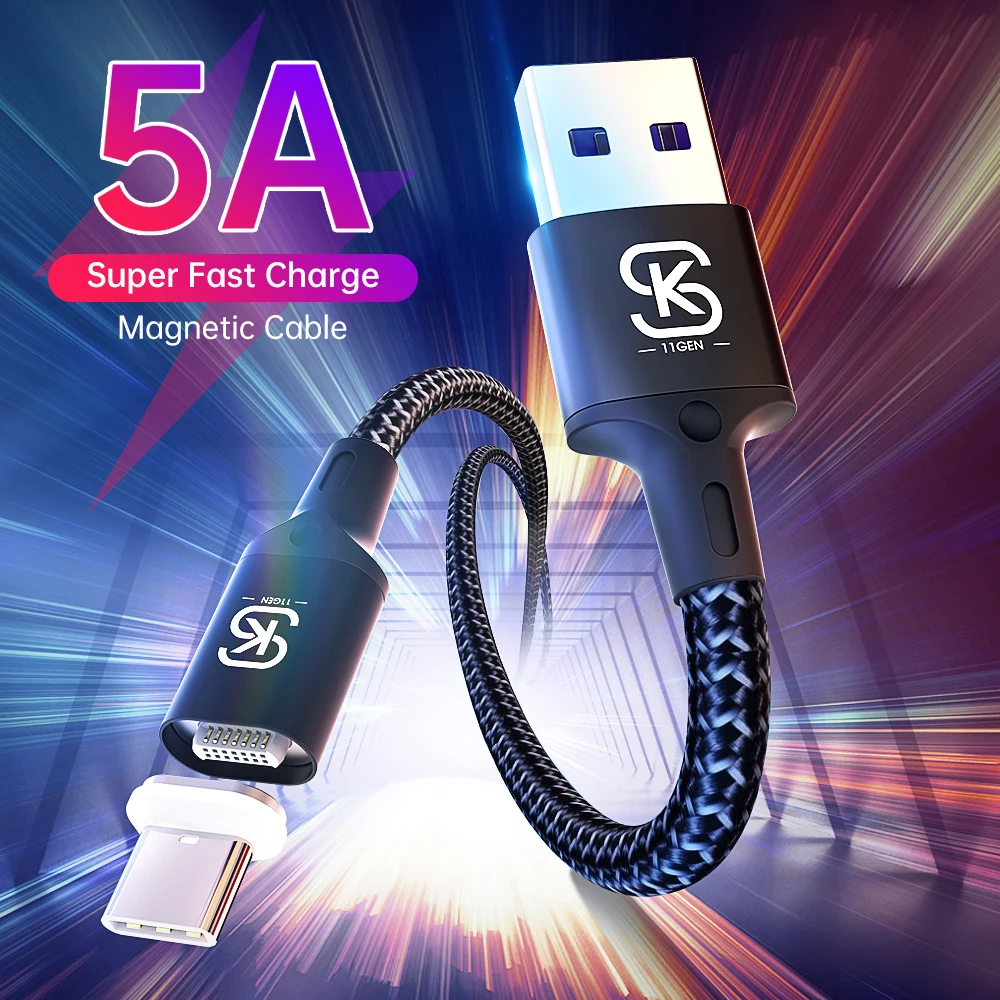 

5A Magnetic USB Type C Cable SFC for Huawei 3A Fast Charge for iPhone Xiaomi Samsung OPPO Microusb Magnet USB Cable for android