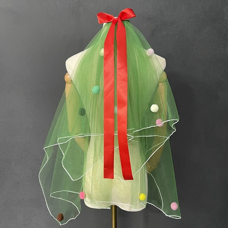 Популярная сетчатая вуаль с красочными помпонами для женщин и девочек всех