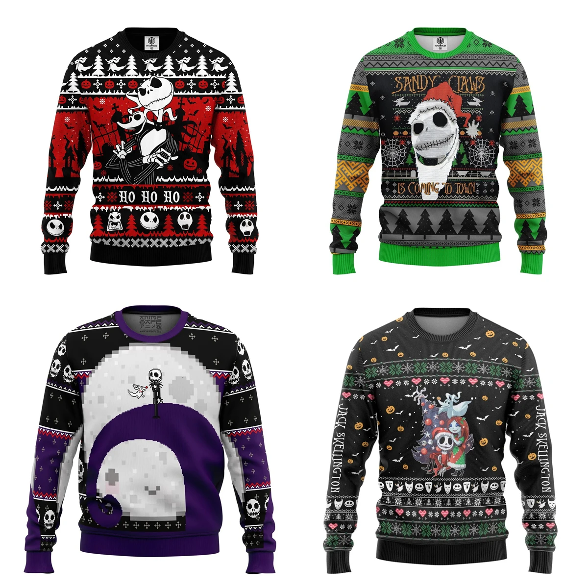Пуловер в стиле аниме Кошмар перед Рождеством толстовка Джека Скеллингтона
