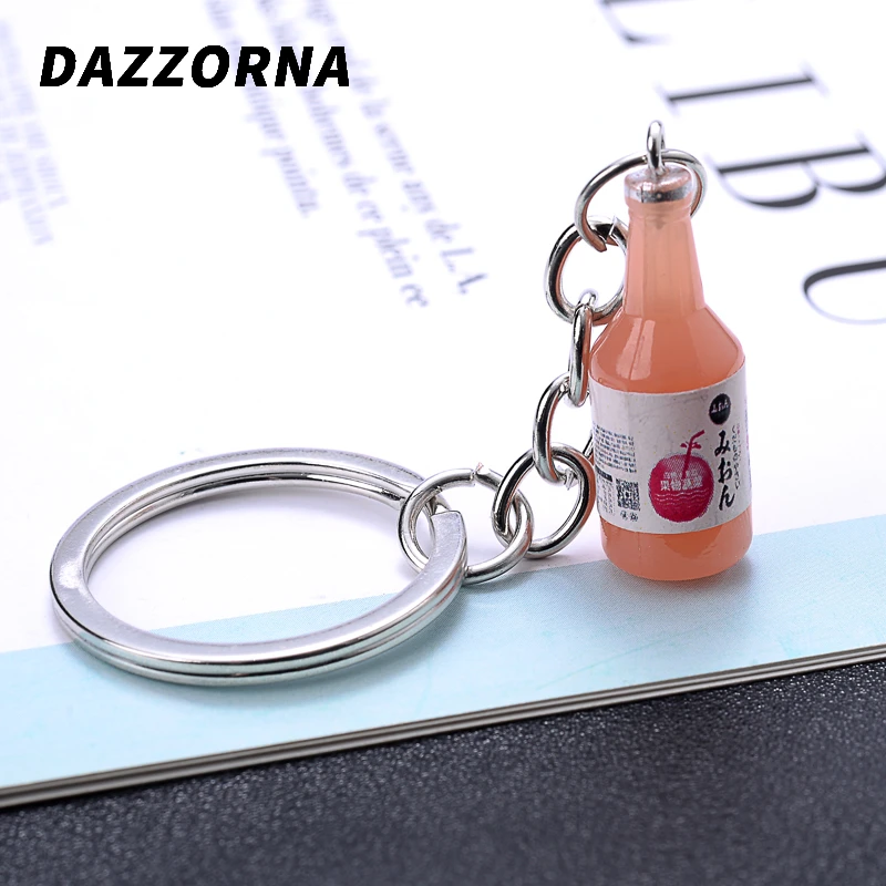 Корейский модный полимерный брелок для бутылок женский стеклянный с напитком
