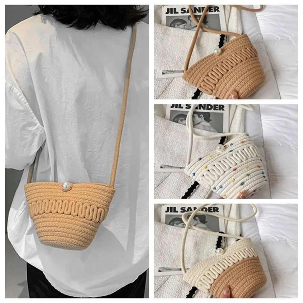 

Bag Hollow Out Women Handbag Korean Bag Grocery Handbags Small Crossbody Bag Weave Straw Bag Shoulder Bag Bucket Bag