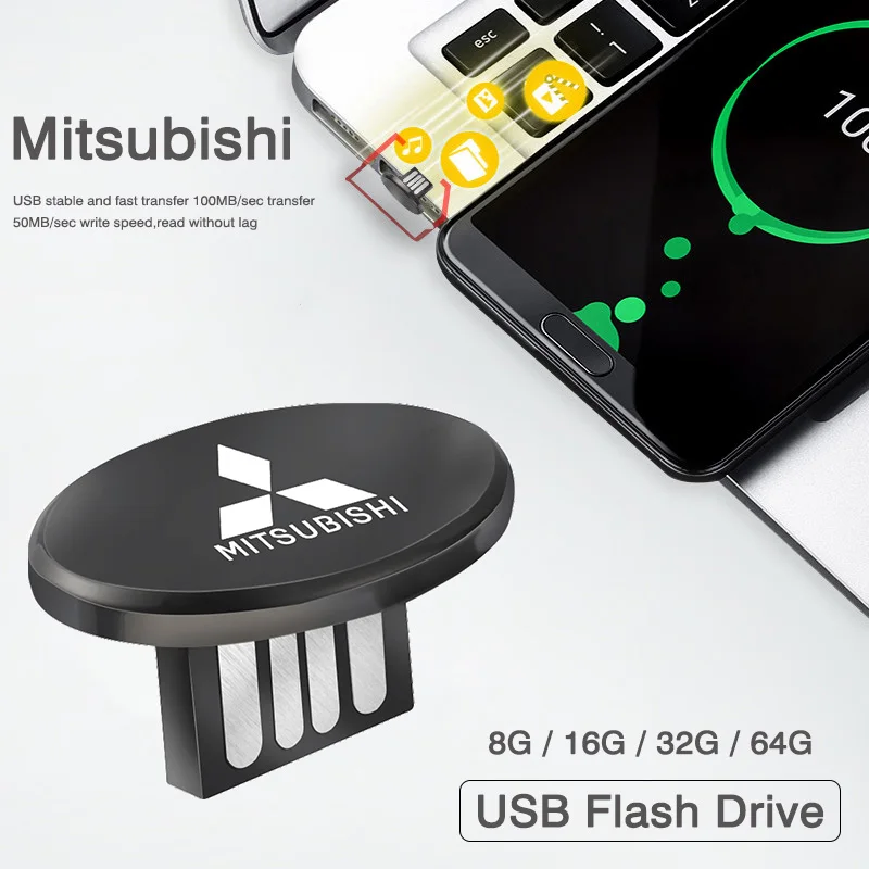 Автомобильный логотип под заказ Металлический Мини OTG 2 0 USB флэш-накопитель 8 16 32 64