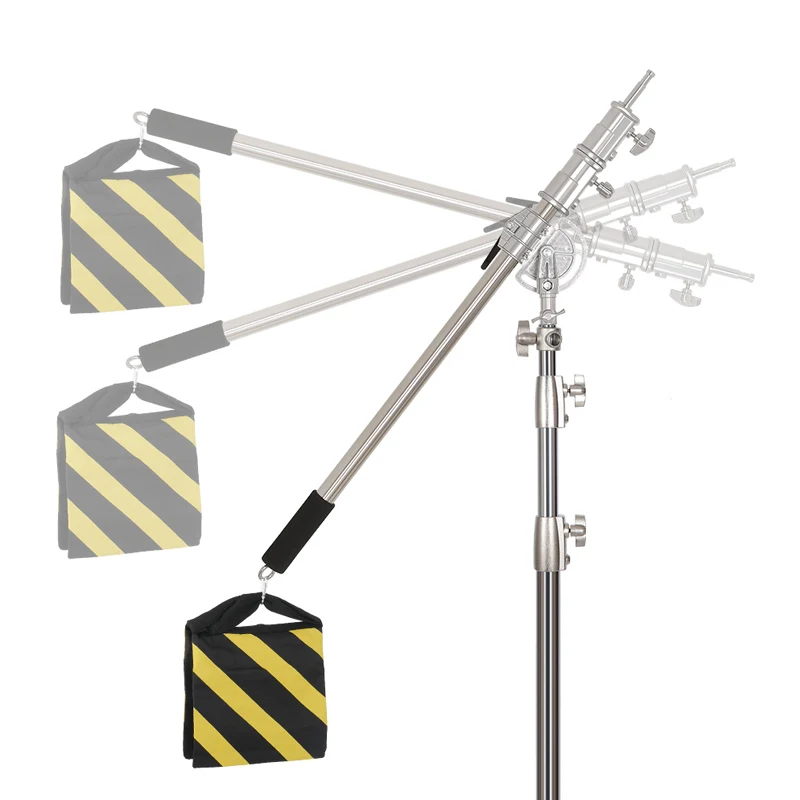 SH 106cm-249cm Steel Cross Arm Photo Studio Kit Stainless Light Stand With Weight Bag Photo Studio Accessories Extension Rod