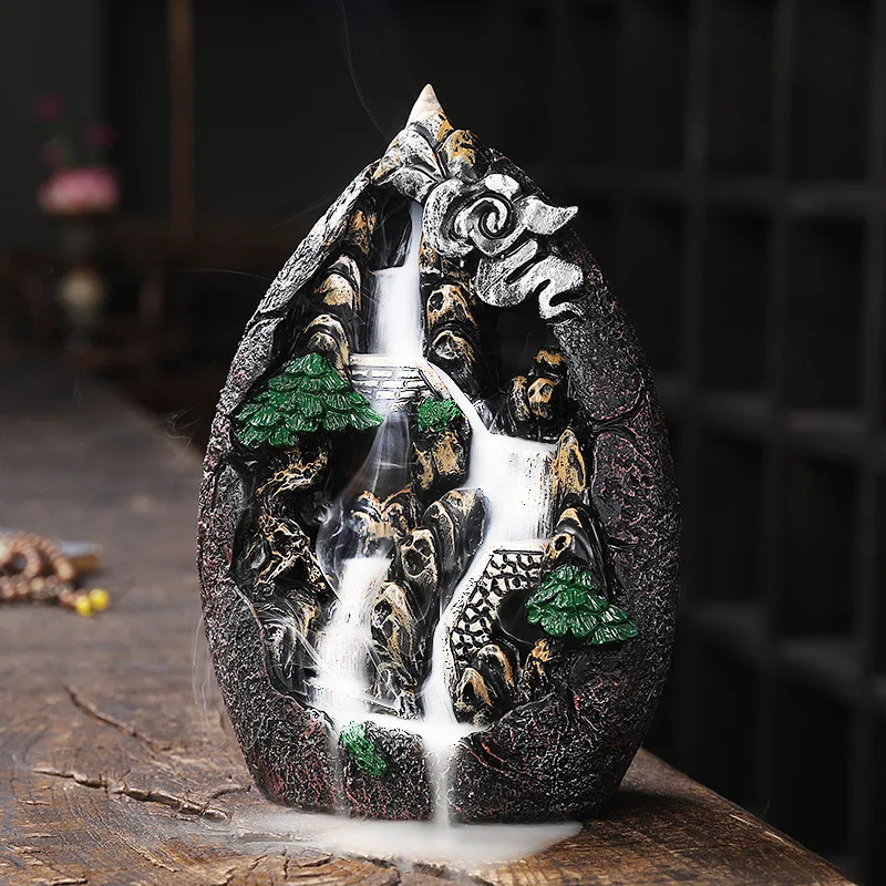 С 20 конусами дзен благовония дракон из смолы украшение для дома горелка