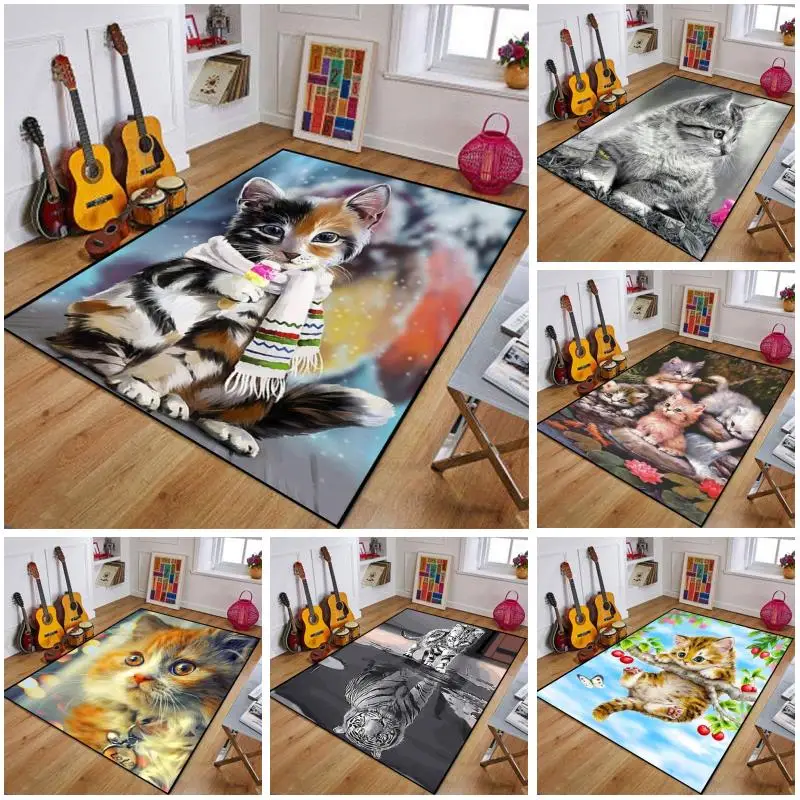 

Children's room decoration cat series square carpet non-slip area door mat carpet kitchen non-slip carpet tatami yoga mat