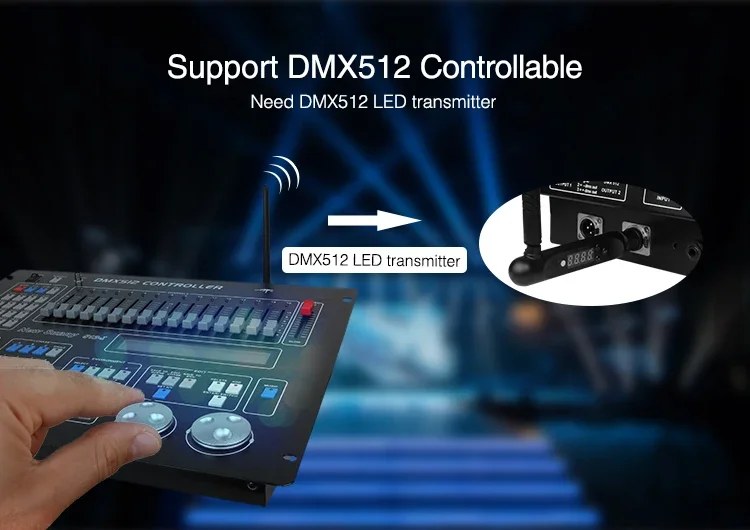 Беспроводной цифровой передатчик MiBoxer FUTD01 DMX 512 модель FUTD02 DMX512 RGB + CCT контроллер